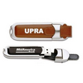 Leather USB Drive w/ Silver Trim - 1 GB